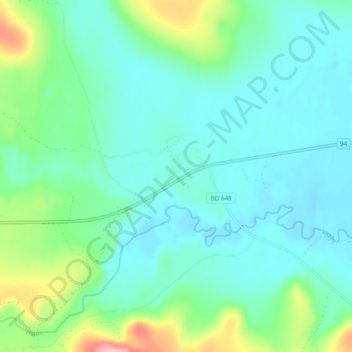 Topografisk karta Vistbäcken, höjd, relief
