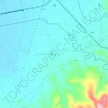 Topografisk karta Basag, höjd, relief