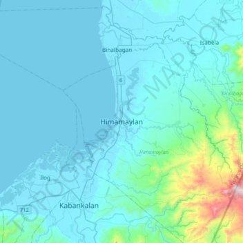 Topografisk karta Himamaylan, höjd, relief