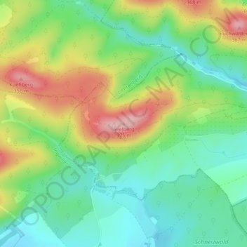 Topografisk karta Seelberg, höjd, relief