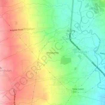 Topografisk karta Mahayahay, höjd, relief