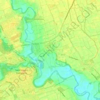 Topografisk karta Galeotta, höjd, relief