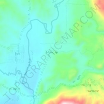 Topografisk karta Malagap, höjd, relief
