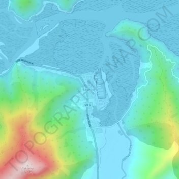 Topografisk karta Havelock, höjd, relief