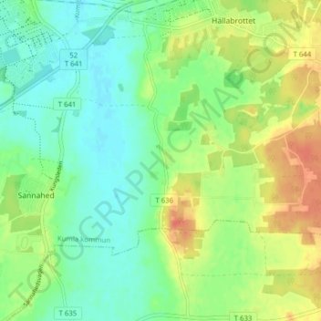 Topografisk karta Övra Vesta, höjd, relief