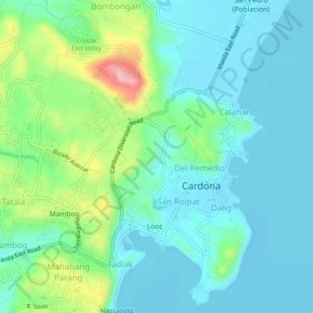 Topografisk karta Iglesia, höjd, relief