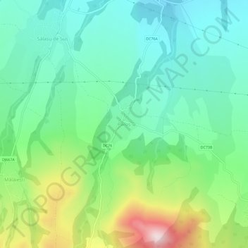 Topografisk karta Paroș, höjd, relief