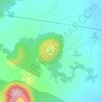 Topografisk karta Yecahuazac, höjd, relief