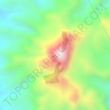 Topografisk karta Mount Natib, höjd, relief