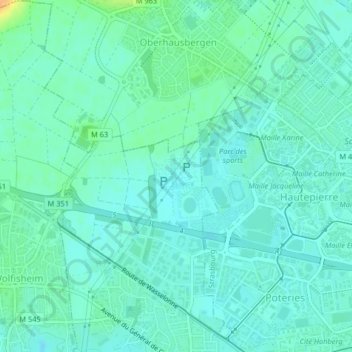 Topografisk karta Hoher Markstein, höjd, relief