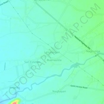 Topografisk karta Linusungan, höjd, relief