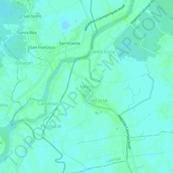 Topografisk karta Meyto, höjd, relief