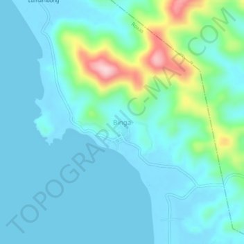 Topografisk karta Binga, höjd, relief