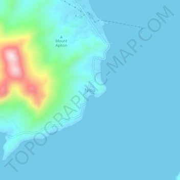 Topografisk karta Nipa, höjd, relief