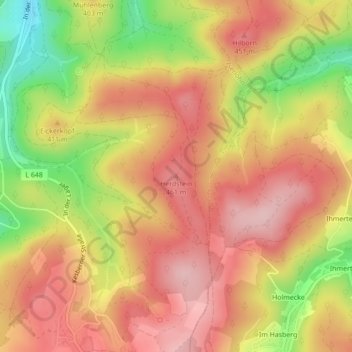 Topografisk karta Herdstein, höjd, relief
