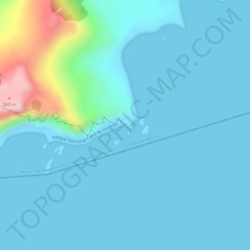 Topografisk karta Cape Horn, höjd, relief