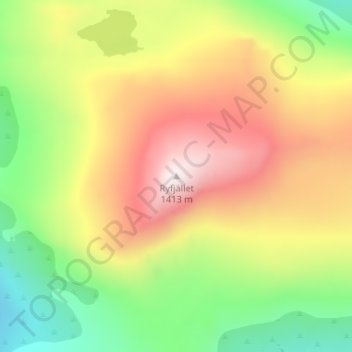 Topografisk karta Ryfjället, höjd, relief