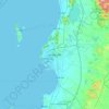 Topografisk karta Laem Chabang, höjd, relief