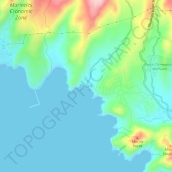 Topografisk karta Biaan, höjd, relief