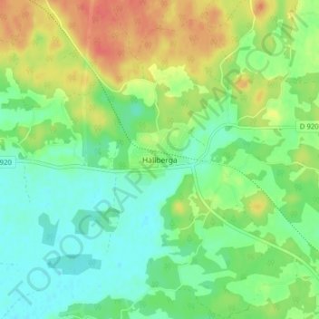 Topografisk karta Hällberga, höjd, relief