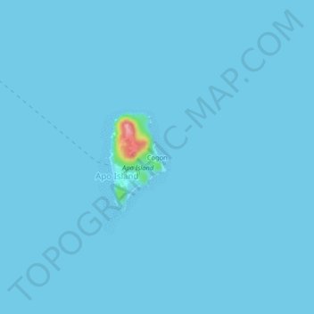 Topografisk karta Cogon, höjd, relief