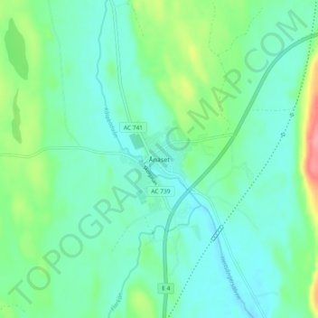 Topografisk karta Ånäset, höjd, relief