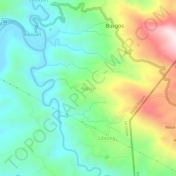 Topografisk karta Agpay, höjd, relief