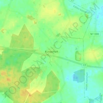 Topografisk karta Kungshult, höjd, relief