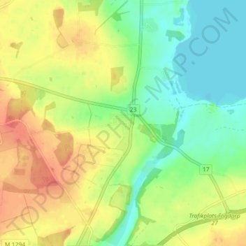 Topografisk karta Snogeröd, höjd, relief