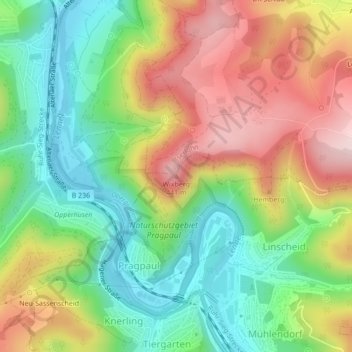 Topografisk karta Wixberg, höjd, relief