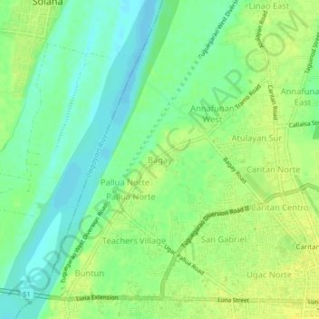 Topografisk karta Bagay, höjd, relief