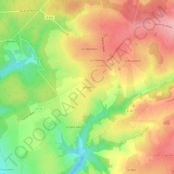 Topografisk karta La Loge, höjd, relief