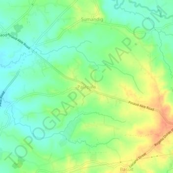 Topografisk karta Palapala, höjd, relief