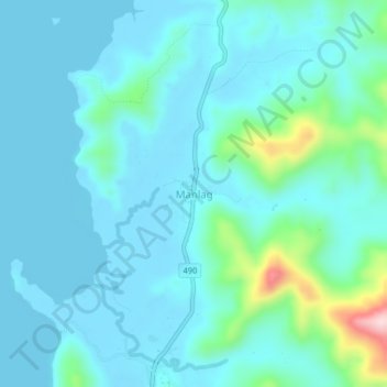 Topografisk karta Manlag, höjd, relief