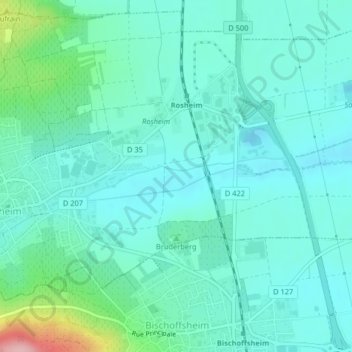 Topografisk karta Viaduc, höjd, relief