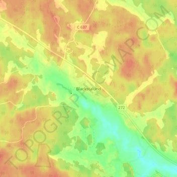 Topografisk karta Blackstalund, höjd, relief