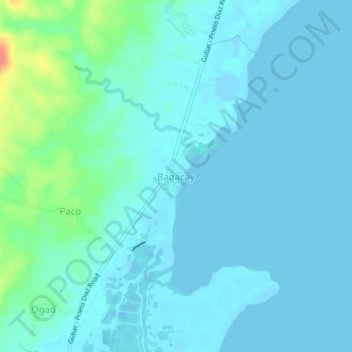 Topografisk karta Bagacay, höjd, relief