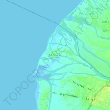 Topografisk karta Mindoro, höjd, relief