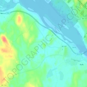 Topografisk karta Tallåsbacken, höjd, relief