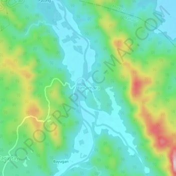 Topografisk karta Himamara, höjd, relief