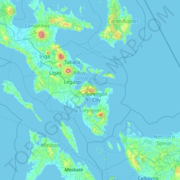 Topografisk karta Pocdol Mountains, höjd, relief