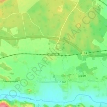 Topografisk karta Enstaberga, höjd, relief