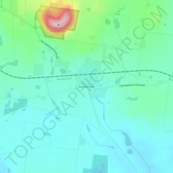 Topografisk karta Dunnstown, höjd, relief