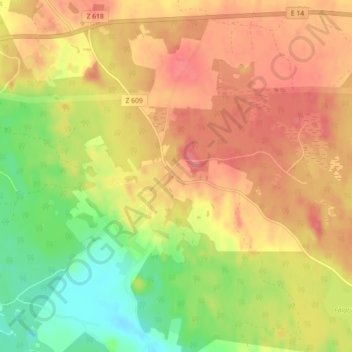 Topografisk karta Tullus, höjd, relief