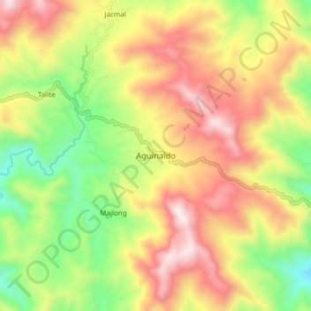 Topografisk karta Aguinaldo, höjd, relief
