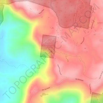 Topografisk karta Mapleton Falls, höjd, relief
