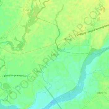 Topografisk karta Balite, höjd, relief