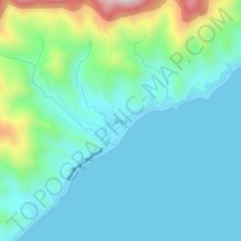 Topografisk karta Biga, höjd, relief