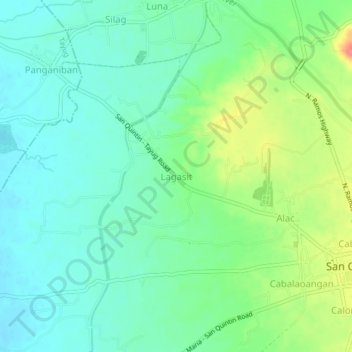 Topografisk karta Lagasit, höjd, relief