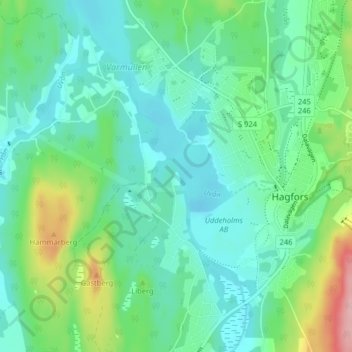 Topografisk karta Bankenberg, höjd, relief